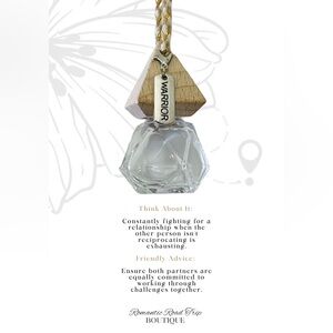 WARRIOR Wooden and Glass Pendant Car Fragrance Oil Diffuser Refillable Bottle